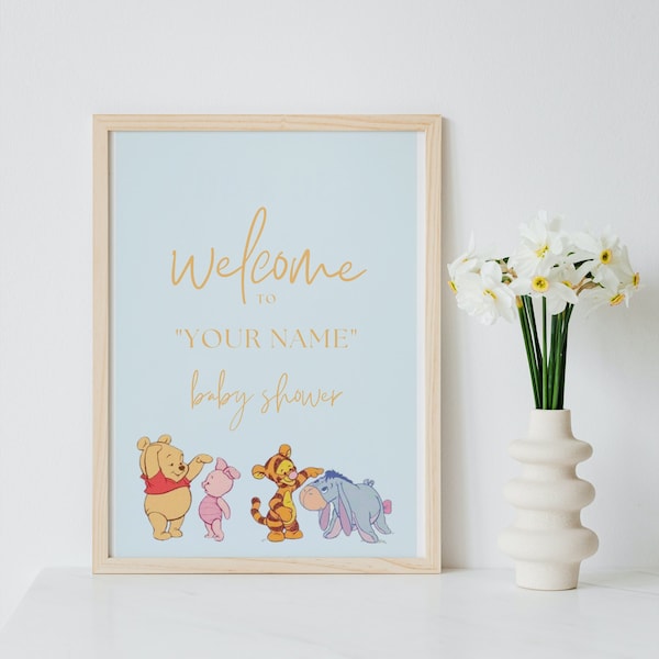 Winnie the Pooh Baby Shower Welcome Sign