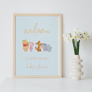Winnie the Pooh Baby Shower Welcome Sign