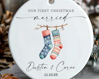 Personalized First Christmas Ornament: Future Mr & Mrs, Custom Couple Gift