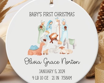 Babys First Christmas Ornament Personalized, Customized New Baby Christmas Keepsake, Newborn Baby Ornament, Babies 1st Xmas Gift