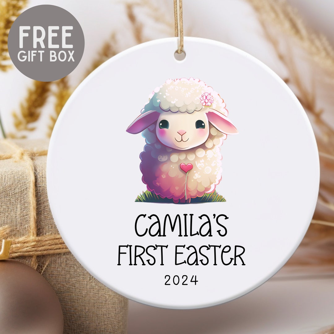 Personalized Name First Easter Ornament Custom Easter Basket Tag