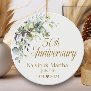 Ornament Personalized Anniversary Gift Customized Wedding Gift for Couple Anniversary Keepsake Ornament Custom Date 70th 50th 25th 10th 5th