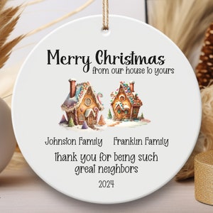 Custom Christmas Ornament For Neighbor Keepsake 2024, Personalized Christmas Gift For Neighbors With Names, Christmas Present For Neighbor