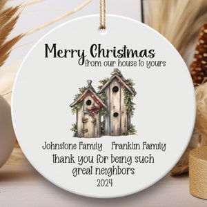 Custom Christmas Gift For Neighbors With Names, Personalized Christmas Present For Neighbor, Christmas Ornament For Neighbor Keepsake 2024