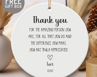 You Make A Difference Ornament, Custom Appreciation Gift, Unique Thank You Gift, Personally Custom Gifts For Her, Customized Thinking Of You