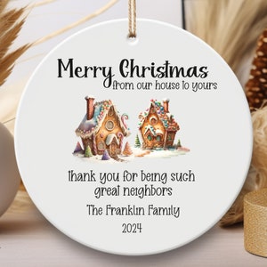 Custom Christmas Gift For Neighbors, Personalized Christmas Present For Neighbor, Best Neighbor Keepsake, Christmas Ornament For Neighbor