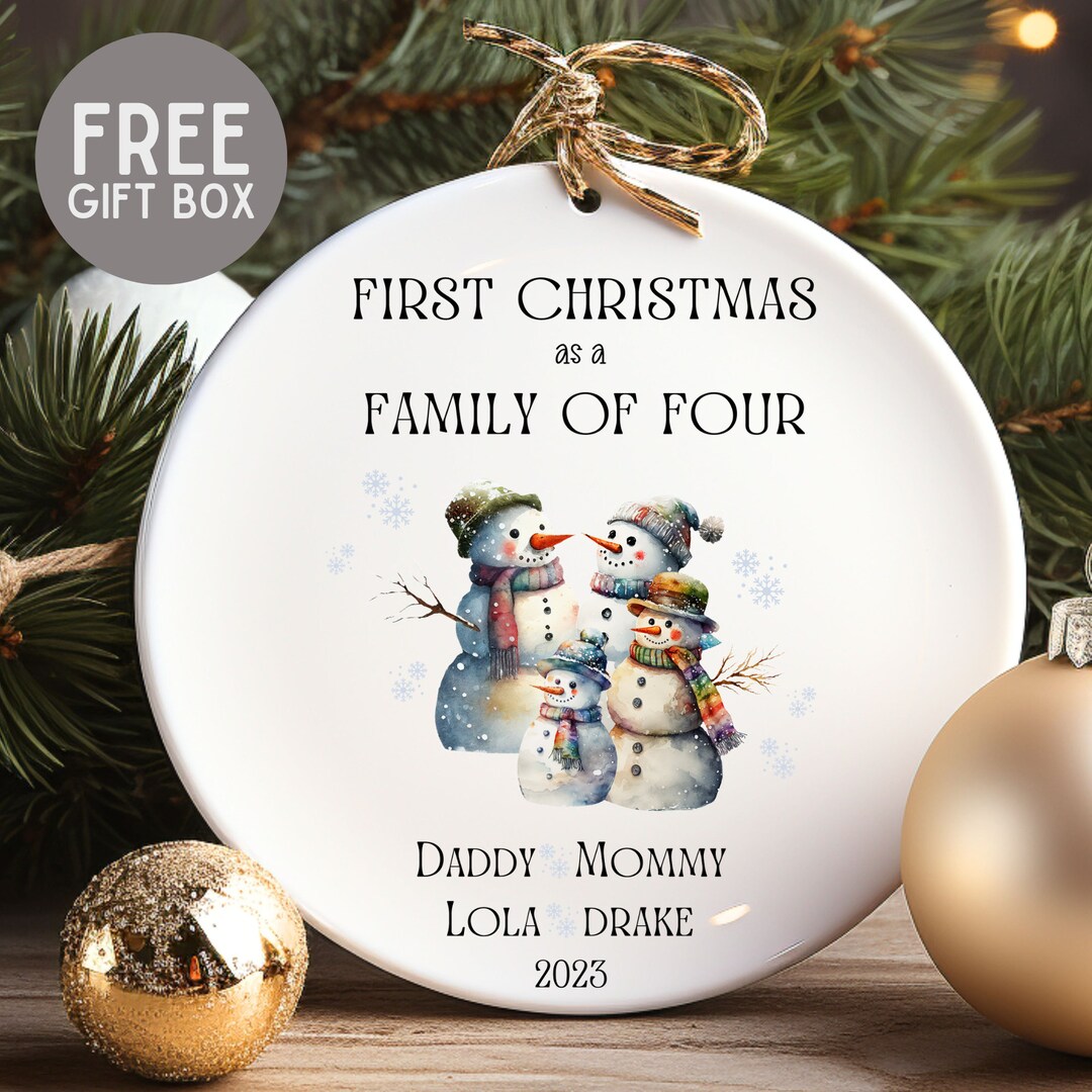 Family Of Four Christmas Ornament 