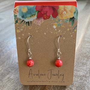 Delicate Drop Earrings - Tangerine