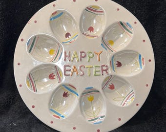 deviled egg plate- Happy Easter