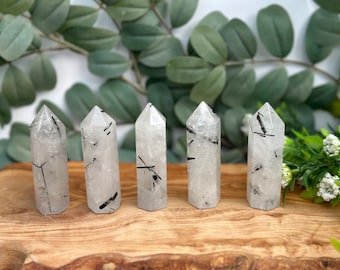 Tourmalinated Quartz Point, Tourmalinated Quartz, Tourmalinated Quartz Tower, Crystal Obelisk, Black Tourmaline In Quartz, Healing Crystals