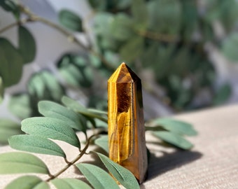 Tigers Eye Point, Solar Plexus Chakra, Tigers Eye Tower, Tigers Eye Crystal, Crystal Point, Healing Crystals, Tigers Eye, Obelisk