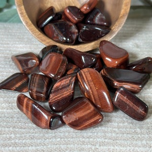 Red Tigers Eye Tumbled, Tigers Eye, Root Chakra, Tumbled Stones, Tumbled Tigers Eye, Grounding Stone