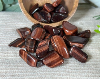 Red Tigers Eye Tumbled, Tigers Eye, Root Chakra, Tumbled Stones, Tumbled Tigers Eye, Grounding Stone