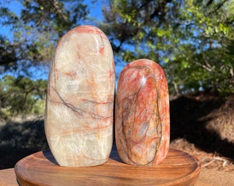 Stunning Flashy Red Moonstone Freeform, Moonstone, Flashy Crystals, Crystal Home Decor, Crystal Freeform