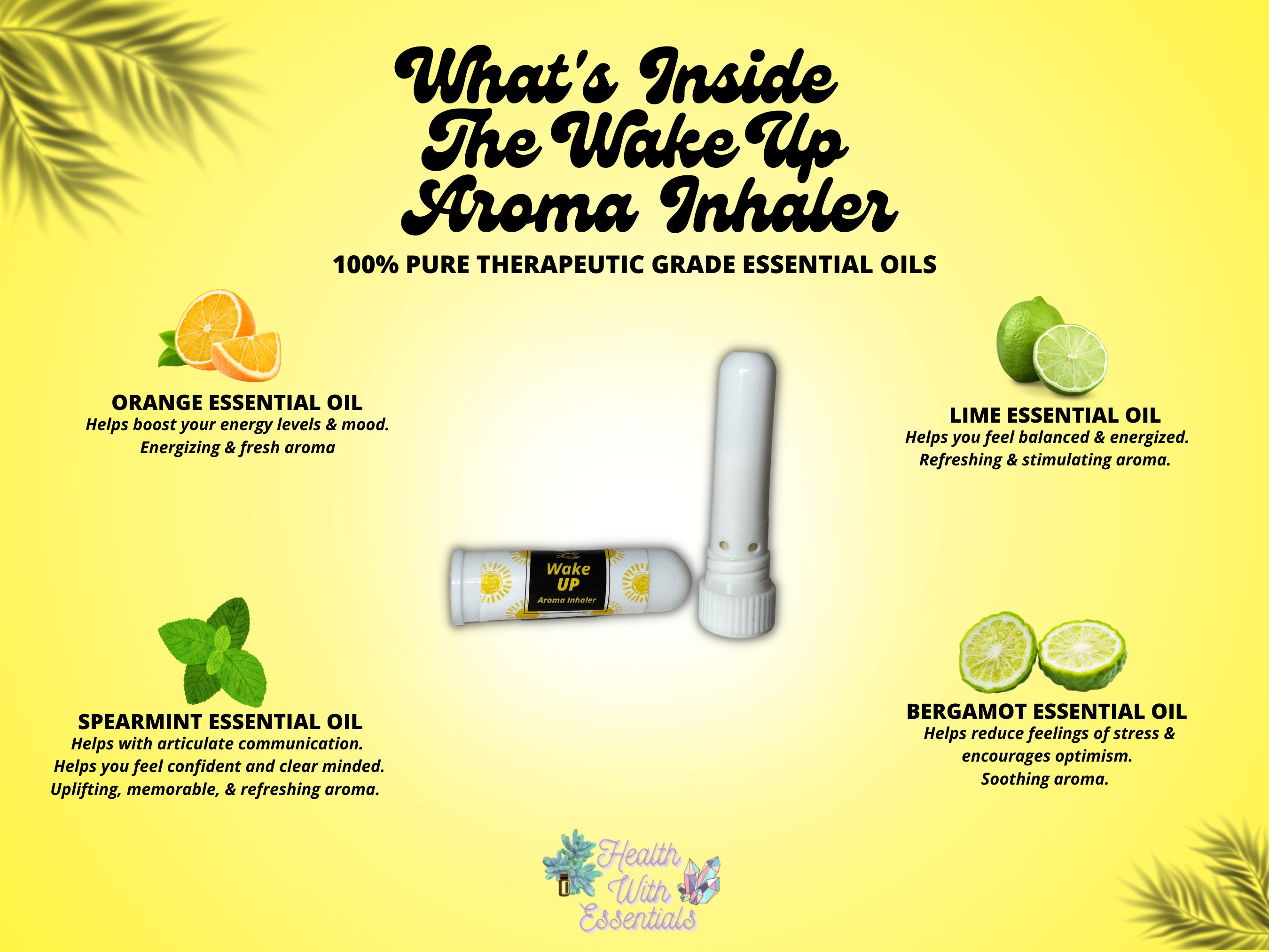 Energizing Aromatherapy Inhaler Aroma Inhaler Essential Oil Etsy