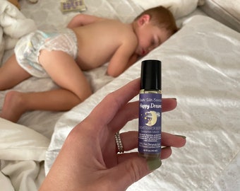 Night Terror Essential Oil Blend, Happy Dreams, Therapeutic Grade Essential Oils, Crystal Infused, Insomnia, Sleep Roller