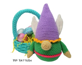 Gnome bunny and Easter basket Crochet Pattern