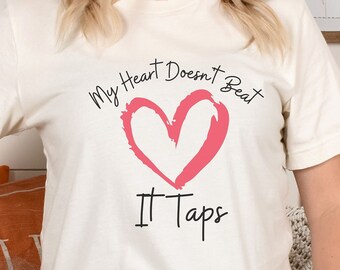 Heart Tap Dancing T-Shirt, Tap Dancing Competition tshirt, tap dance teacher gift shirt, Dance lover tee, Recital performance present