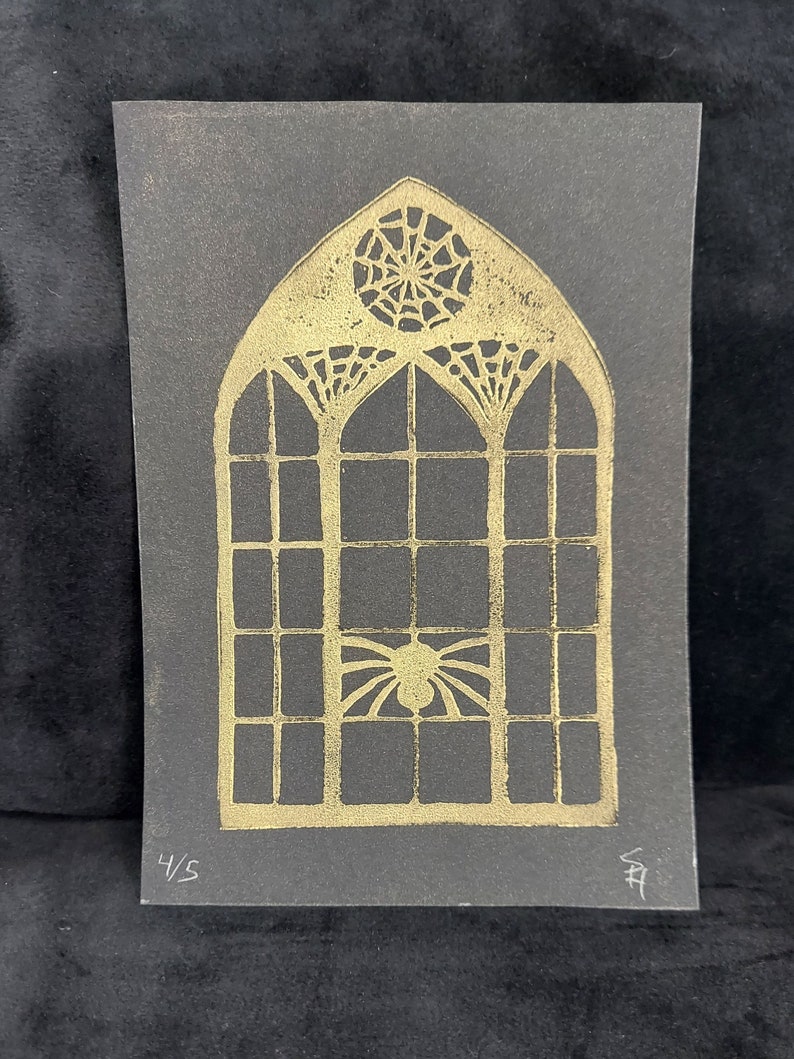 Linocut Window Cathedral Windows Hand Printed Linocut Prints - Etsy