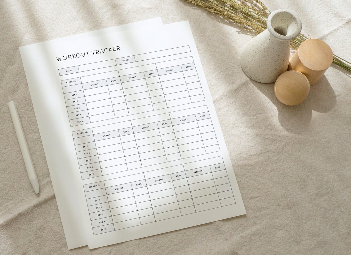 Strength Training Workout Tracker Printable - Etsy