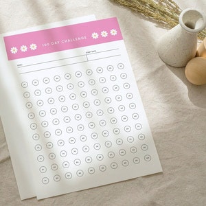 100 Day Challenge Habit Tracker Daisies