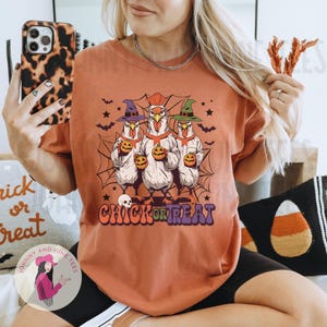 Halloween Chicken Comfort Colors Shirt, Spooky Chick Tee, Halloween Chicken Shirt, Chicken Lover Gift, Funny Chicken Shirt, Ghost Chickens