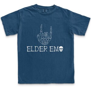 Elder Emo Comfort Colors Tee - Elder Millennial Retro Band Shirt True Navy