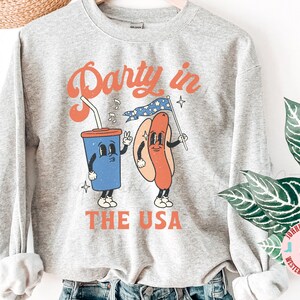 Party in the USA Shirt, Fourth Of July Shirt, 4th Of July Tee, American Shirt, Patriotic Toddler Shirt, American Flag Shirt, Hot Dog Shirt