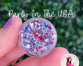 4th of July Glitter Hair Gel, Body Glitter Gel, Festival Glitter, Confetti Hair Glitter, Summer Hair, July 4 Party in the USA Parade Glitter