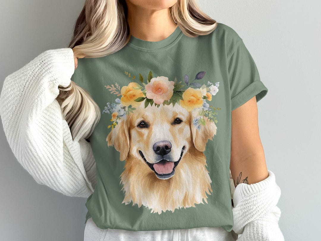 Custom Watercolor Golden Retriever Dog Watercolor Comfort Colors Shirt ...