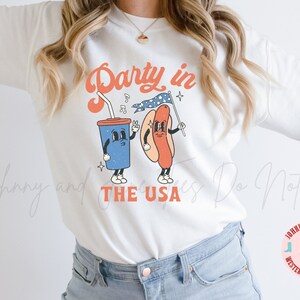 Party in the USA Shirt, Fourth Of July Shirt, 4th Of July Tee, American Shirt, Patriotic Toddler Shirt, American Flag Shirt, Hot Dog Shirt