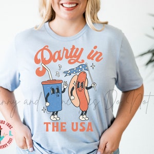 Party in the USA Shirt Distressed , 4th of July Tee, July Fourth Party Shirt , 4th of July Parade, Retro Independence Day Shirt, Plus Size