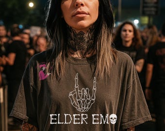 Elder Emo  Comfort Colors Tee - Elder Millennial Retro Band Shirt