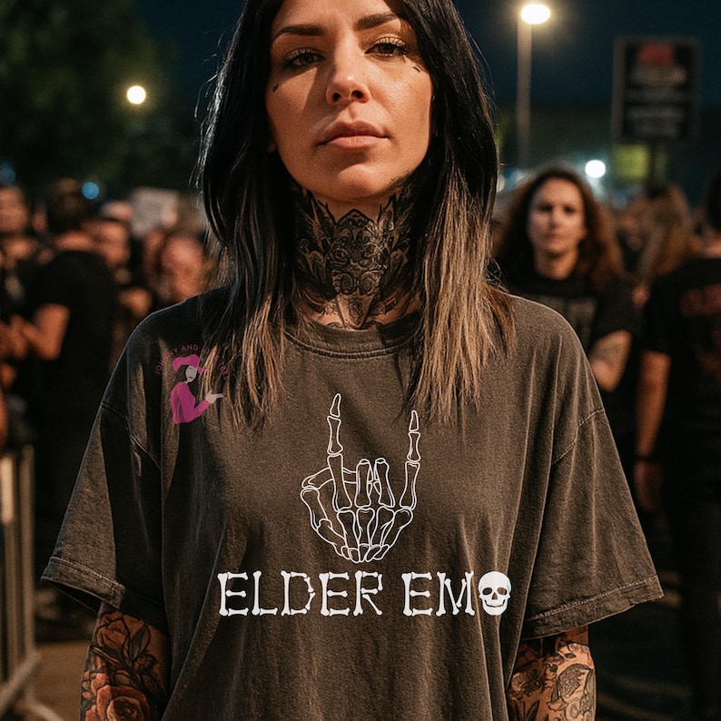 Elder Emo Comfort Colors Tee - Elder Millennial Retro Band Shirt image 1