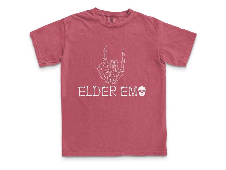 Elder Emo Comfort Colors Tee - Elder Millennial Retro Band Shirt Crimson