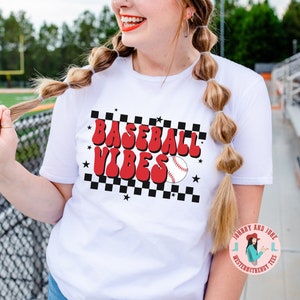 Baseball Vibes Shirt, Retro Baseball Tee, Baseball Mom, Baseball Girlfriend, Cute Baseball Shirt, Trendy Baseball Tee, Baseball Coach Shirt