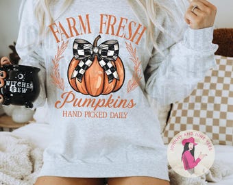 Farm Fresh Pumpkins T-Shirt, Fall Pumpkin Graphic Tee, Autumn Harvest Shirt, Thanksgiving Pumpkin Shirt, Halloween Pumpkin Top