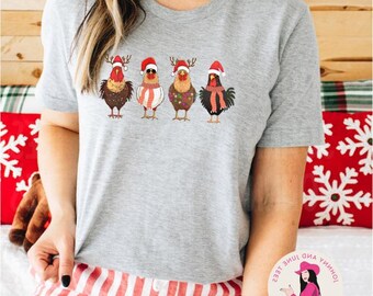 Funny Christmas Chicken TShirt, Holiday Chicken Shirt, Christmas Chicken Design, Cute Chicken Christmas Tee, Festive Chicken Top