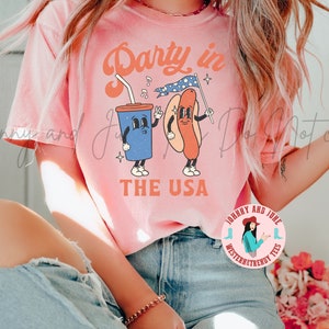 Party in the USA Shirt Distressed , 4th of July Tee, July Fourth Party Shirt , 4th of July Parade, Retro Independence Day Shirt, Plus Size