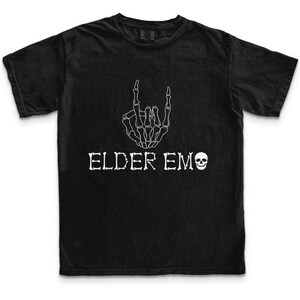 Elder Emo Comfort Colors Tee - Elder Millennial Retro Band Shirt Black