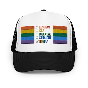 Human LGBTQ Pride Hat, Pride Flag, Pride Month, Gay, Lesbian, Bisexual, Trans, Queer Pride, Pride Gifts, Pride Gift, Gay Pride, Rainbow, Hat