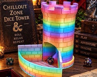 Chillout Zone Dice Tower / Board Games / DND / RPG / RPG Boardgame / Dice Roller / Dice Tower
