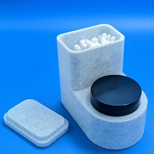 Toilet Cotton Swab Holder + Glass Jar / ISO Jar / Terp Pearl Toilet / Bathroom Organizer / Terp Toilet