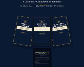25 Days of Service Advent Calendar | Christmas Countdown Kindness Cards | Christian Family Printable