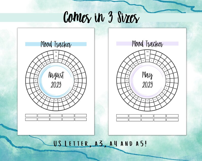 Monthly Mood Tracker Printable, Mood Chart Printable for 2023, Circular ...