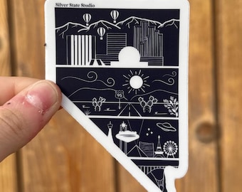 Layers of Nevada Sticker Decal | The Hoover Dam | Las Vegas | Interstate 95 | Reno | The Silver State | Travel & Destination | USA |
