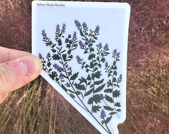 Nevada Lavendar Flower Vinyl Sticker Decal | Nevada State Flower | Botanical Sticker | Wildflower | USA State Flower | Home Means Nevada