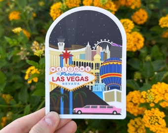 Las Vegas Nevada Sticker - City & Travel Stickers - Waterproof, Vinyl and Dishwasher Safe - Laptop, Water bottle, Luggage, Tumbler