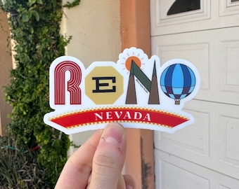 Reno Nevada Sticker Decal | Northern Nevada | Biggest Little City in the World | Nevada Sticker | University of Nevada - Reno