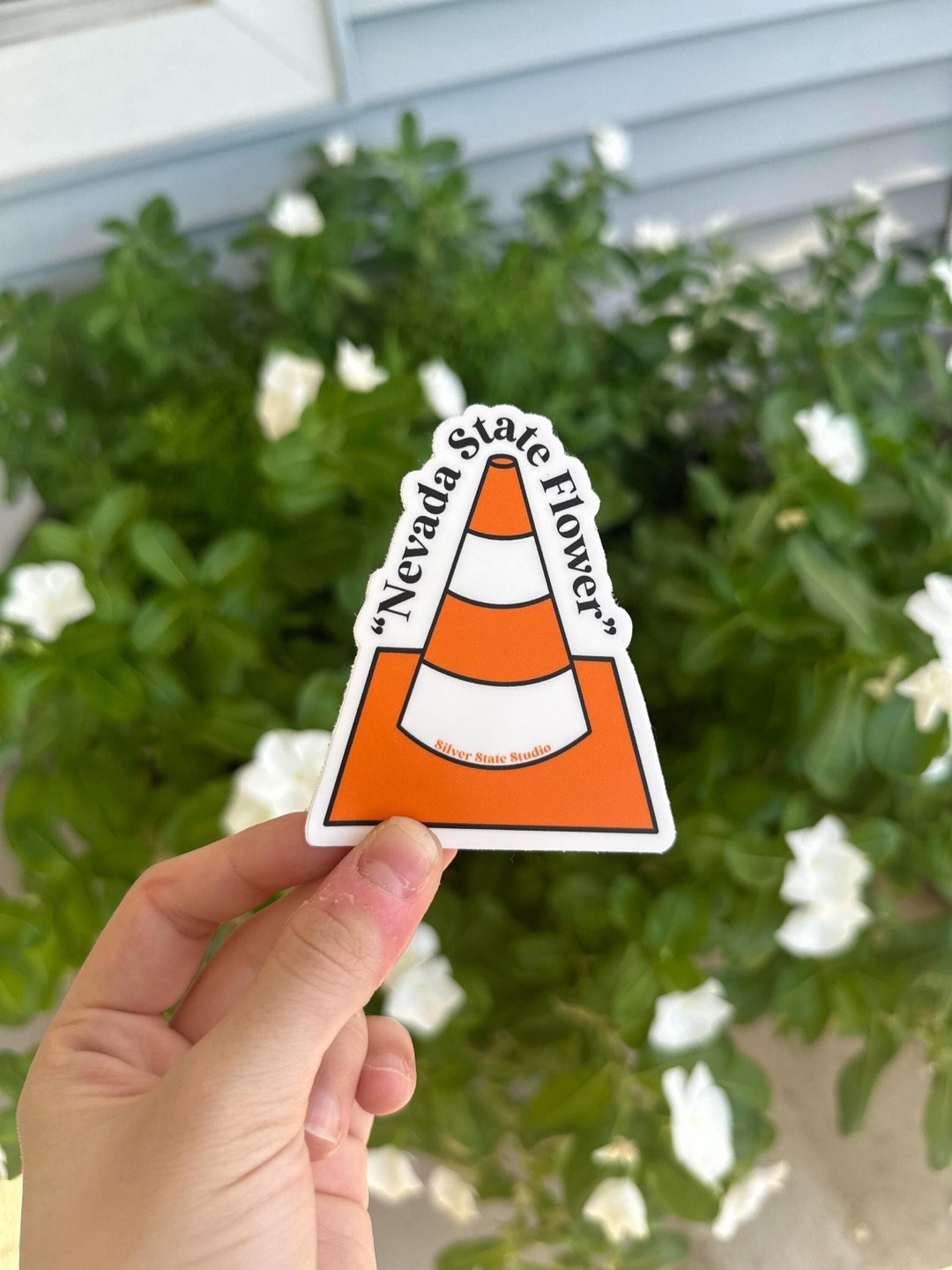Traffic Cone Sticker Decal | Nevada State Flower | Humor Decorative ...